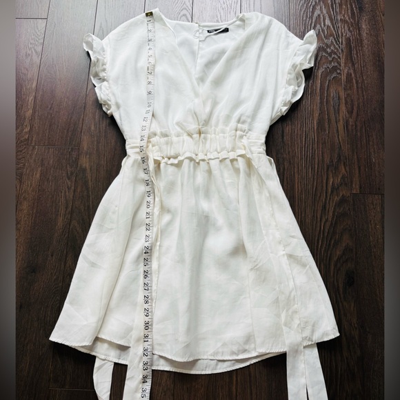ZARA White Ruffle Sleeve Garden Dress - Picture 11 of 15